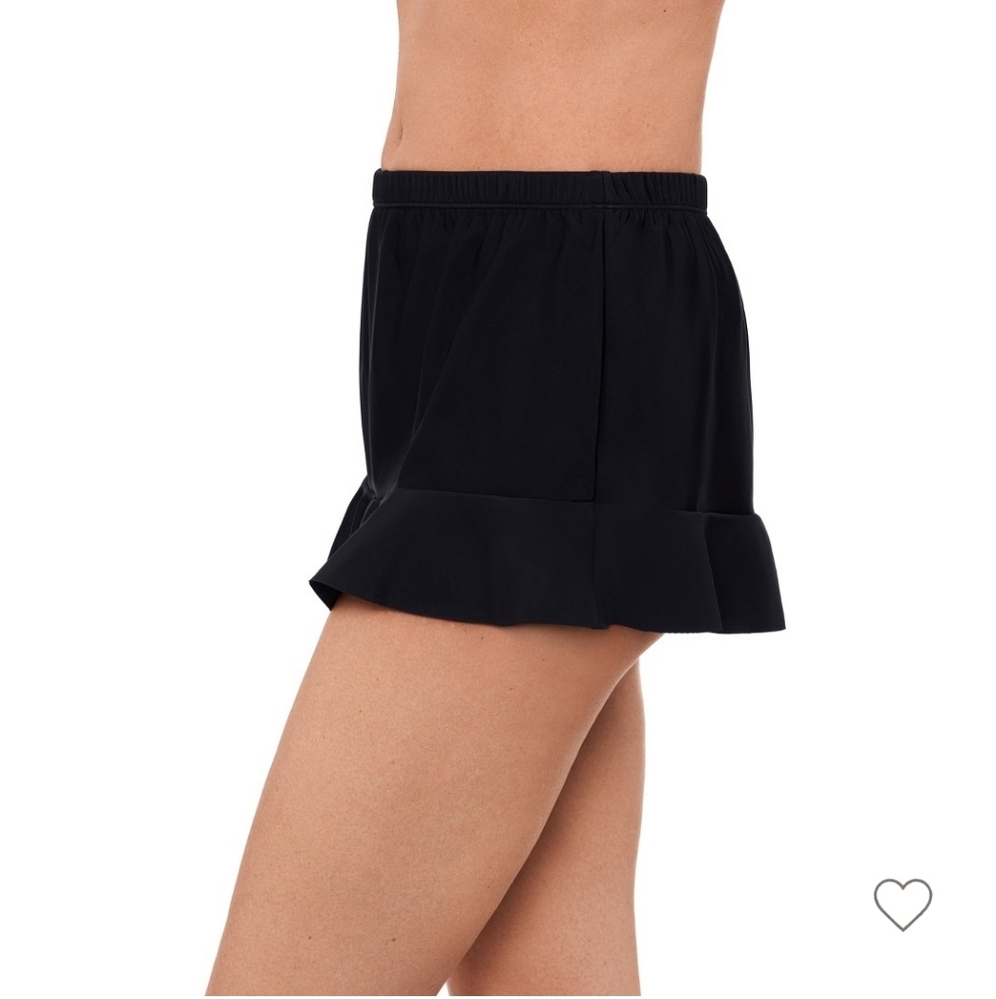 Aqua Green Black Ruffle-Hem Mermaid-Fit Modest Swimsuit Bottoms Swim Skort Skirt - Picture 5 of 15